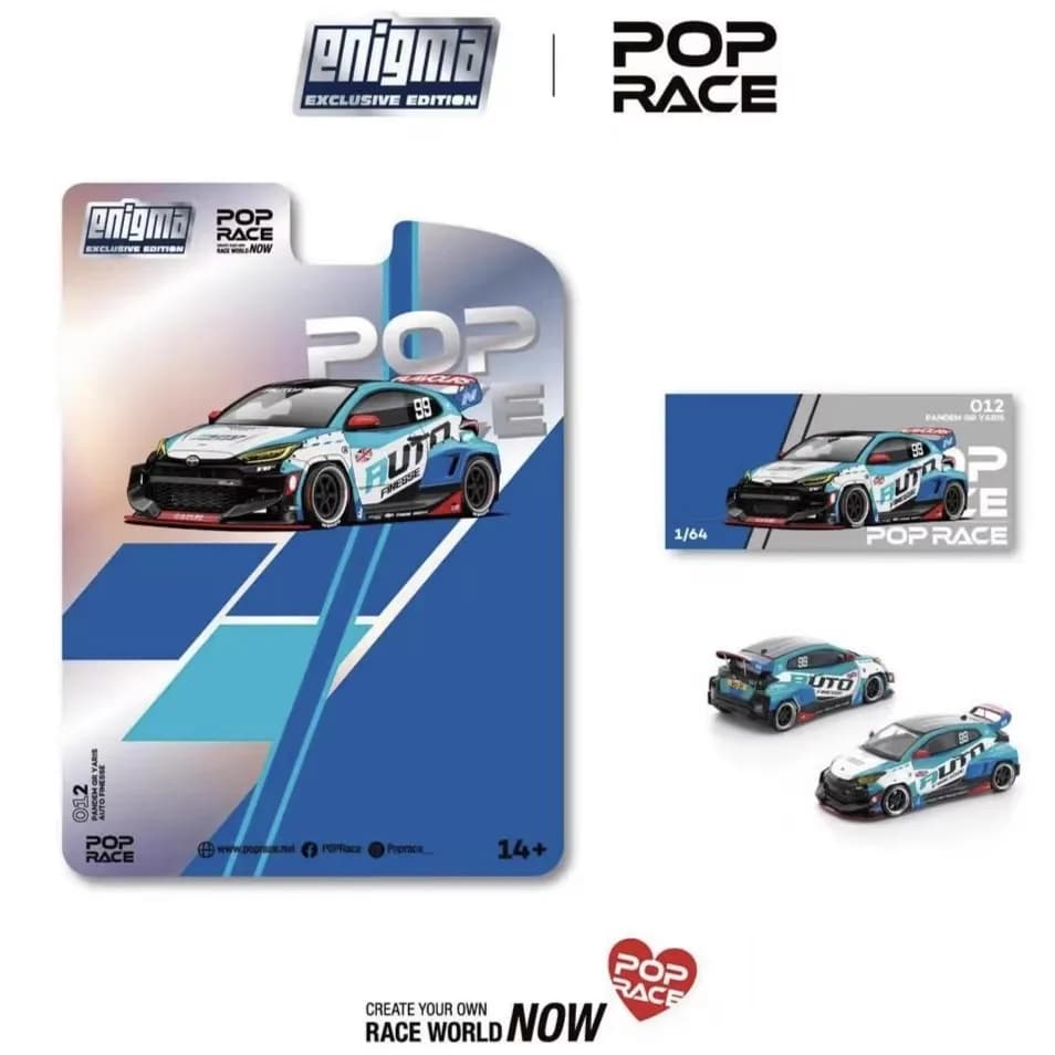 Disponibile POP Race 1:64 GR Yaris Pandem Rocket Bunny Auto Finesse con Cofano Apribile, Modellino Auto in Metallo da Collezione