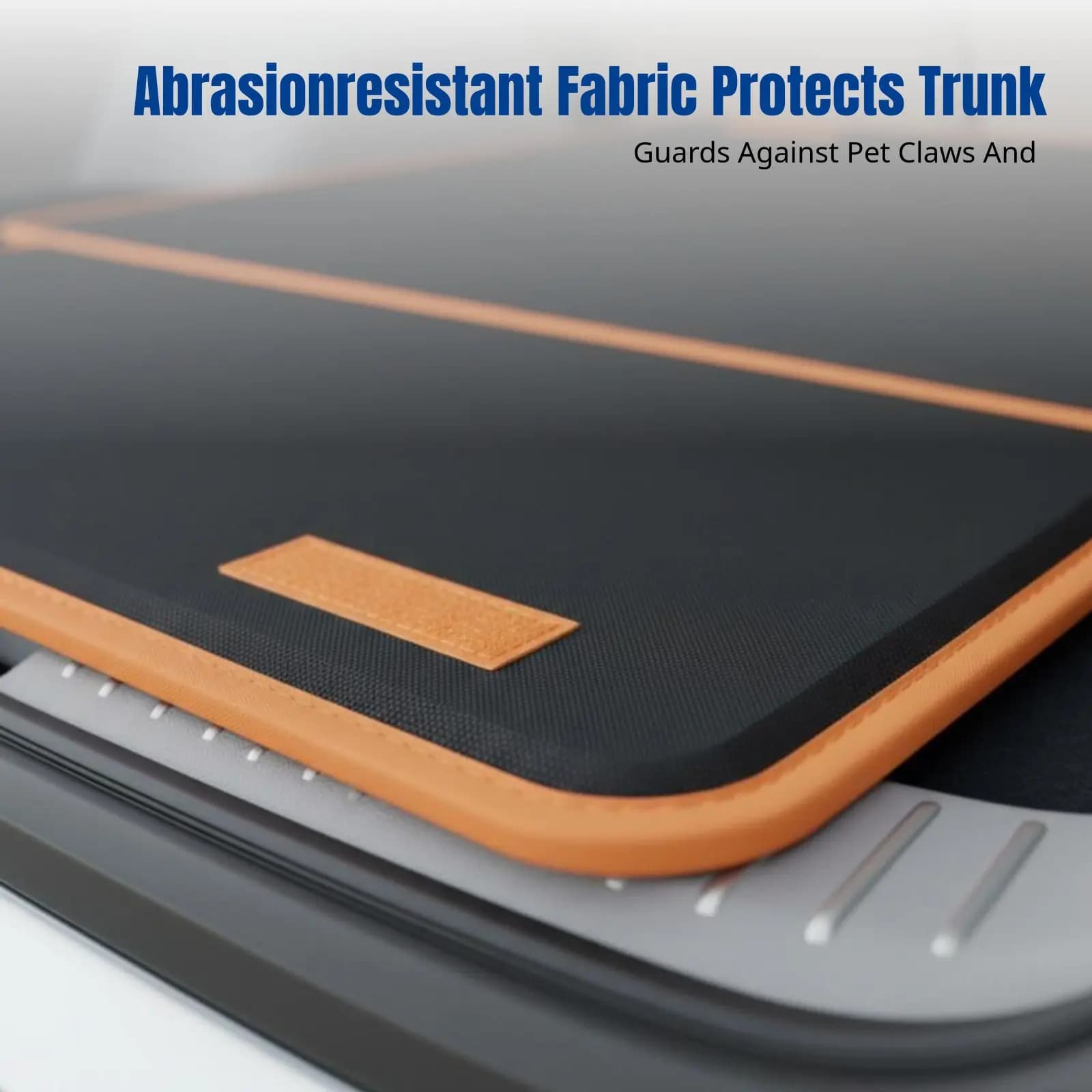 Universal Car Baggage Mat, Waterproof, Abrasion Resistant, Foldable Cane Cover, Black with Orange Finishes