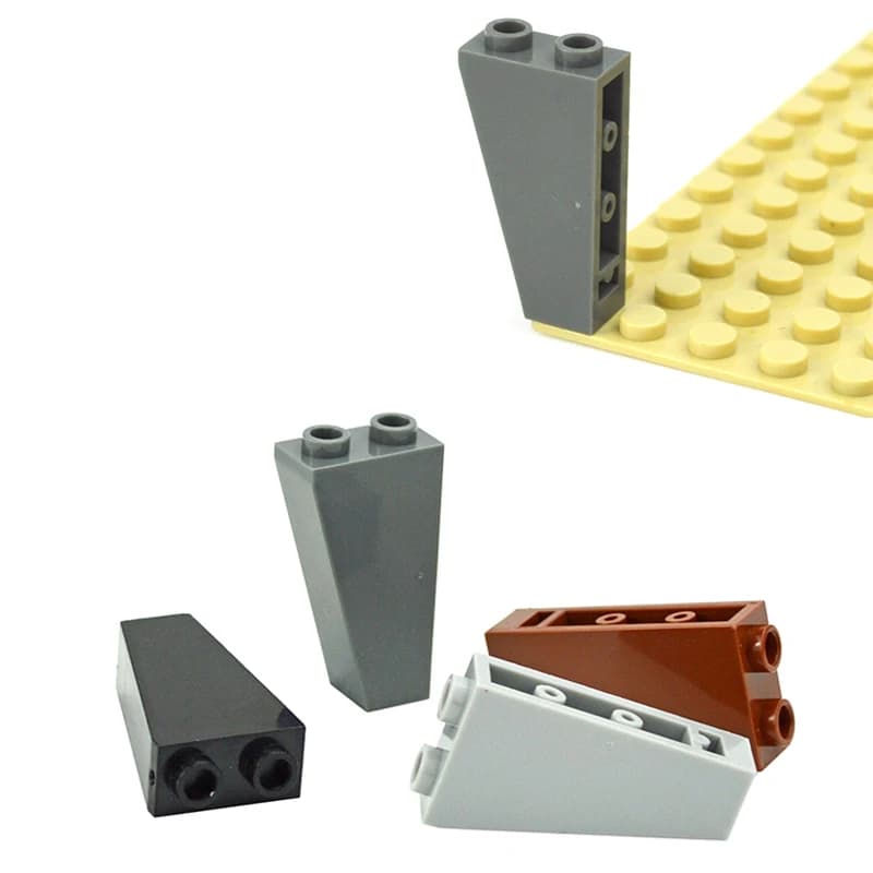 Costruzione fai-da-te pendenza mattone 2x1x3 invertito fai da te illumina blocco parti di mattoni compatibile 2449 assemblaggi educativi particelle giocattoli