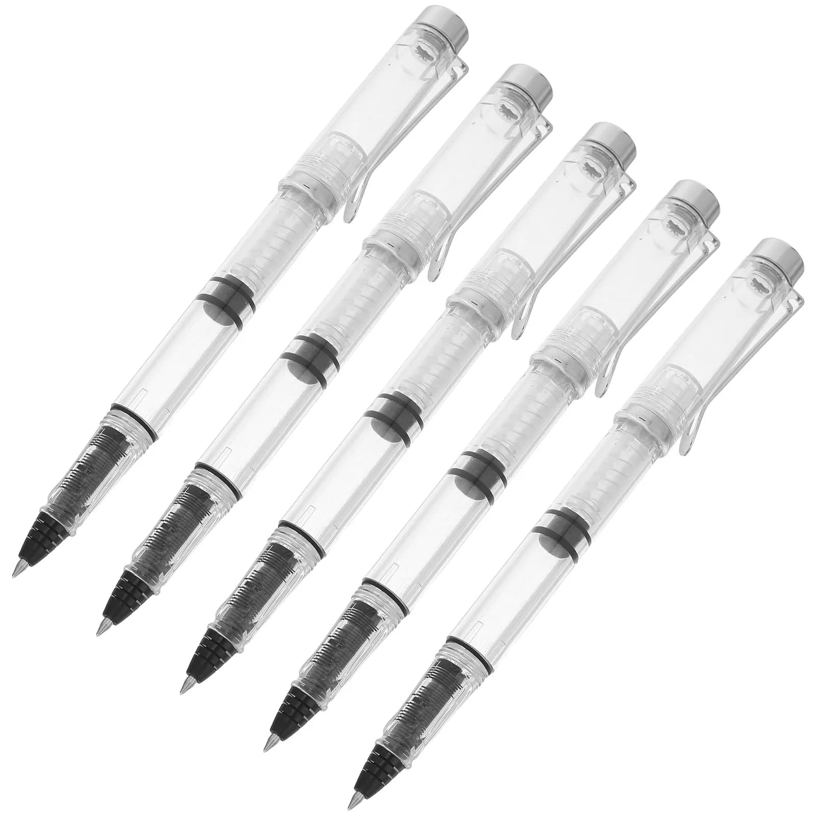 Penna a inchiostro neutro ricaricabile da 5 pezzi, impugnatura comoda, forniture per ufficio, forniture scolastiche, penne gel per una scrittura fluida, 0,5 mm
