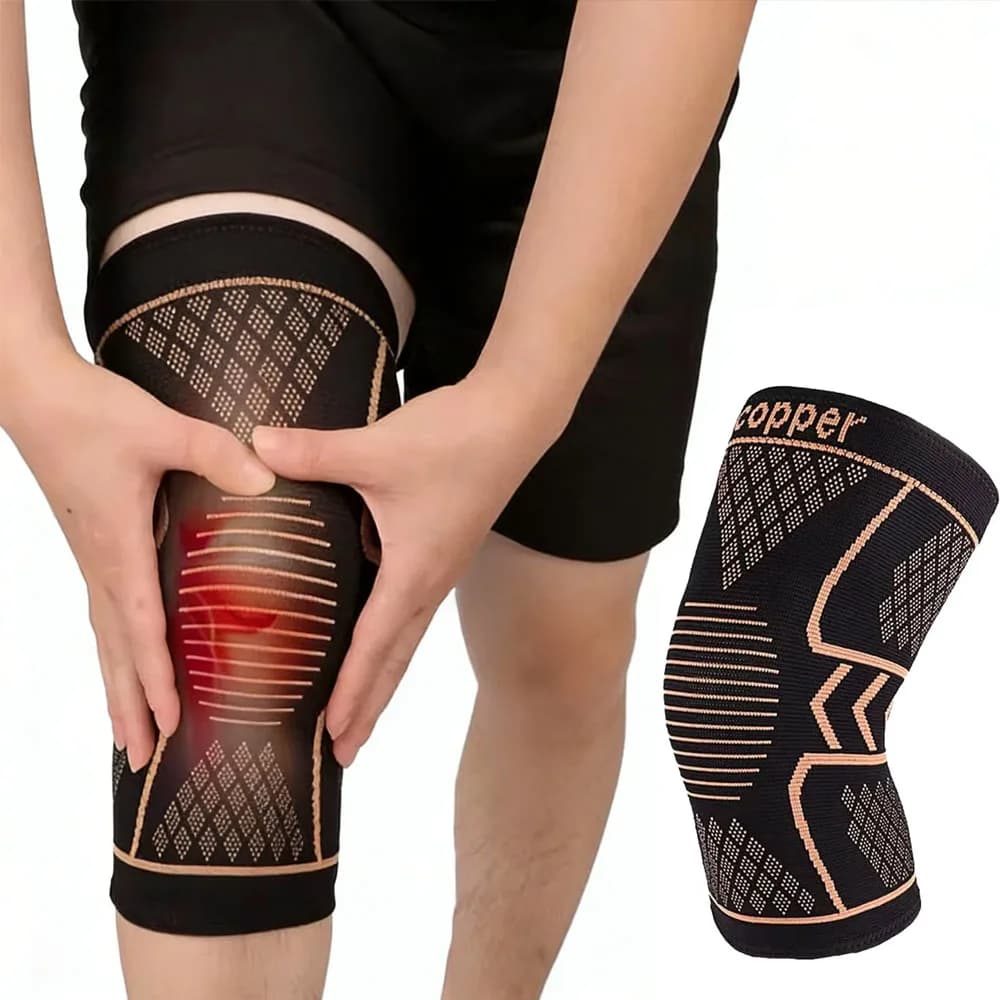 Supporto per Ginocchio in Rame per Dolori Artritici - Fascia Compressiva in Rame per Dolori al Ginocchio, per Sport e Sollievo dal Dolore