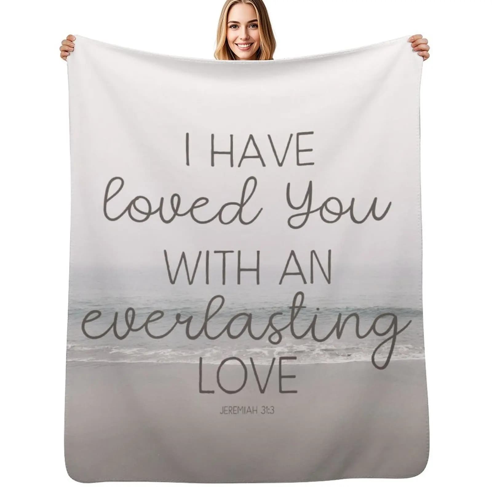Citatore di versetti biblici cristiani - Ti ho amato con un amore eterno Coperta personalizzata per sacco a pelo