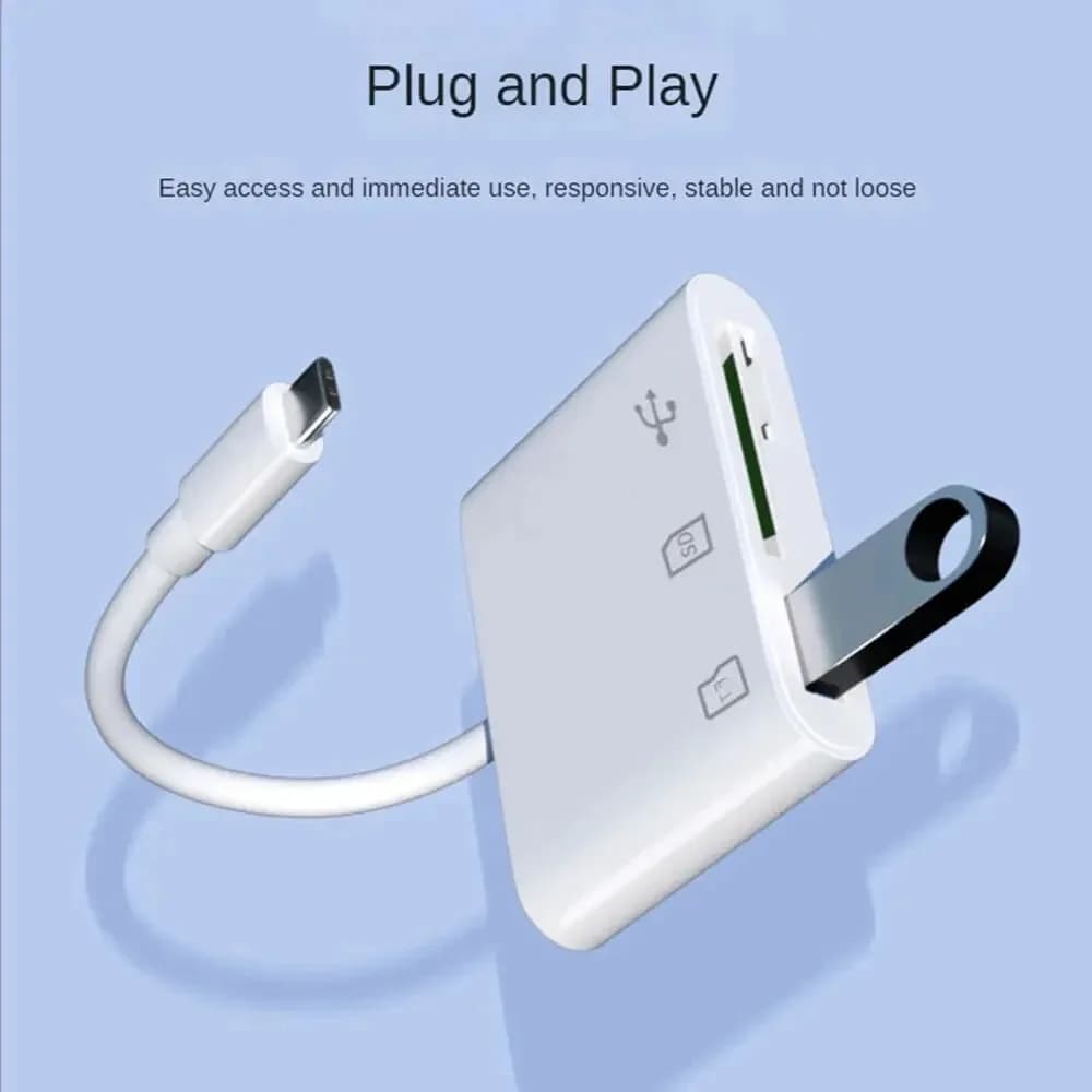 Adattatore 3 in 1 Lettore di schede di memoria da tipo C a SD TF USB per Samsung Xiaomi MacBook Adattatore USB tipo c