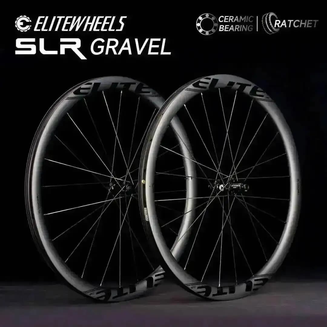 Set di Ruote in Carbonio ELITEWHEELS SLR GRAVEL con Sistema a Cricchetto 36T, Freno a Disco, Ruote Ciclocross 700C, Mozzo Center Lock SHIMANO XDR 35x34mm