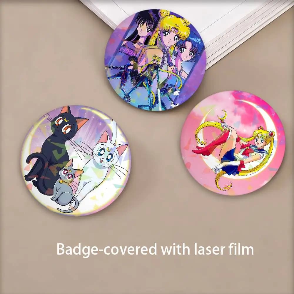 Set di Spille a Forma di Luna S-SAILOR, Decorazioni per Zaini e Vestiti, Regalo di Compleanno, Accessori Luminosi