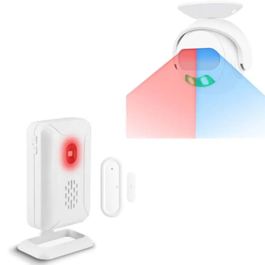 Campanello Wireless per Porta, Allarme di Contatto per Apertura Porta Ricaricabile, Campanello con Sensore per Attività Commerciali con Voce Personalizzabile