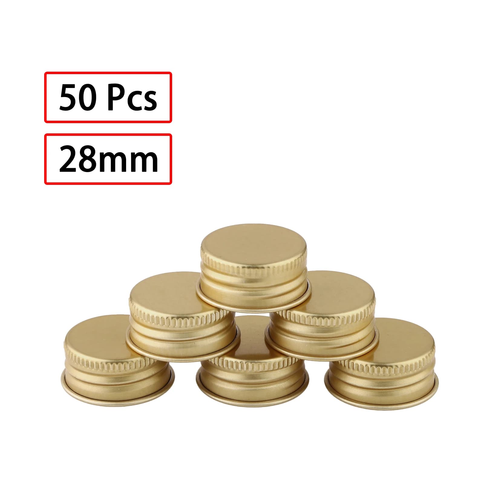 50 coperchi per tappi filettati in alluminio con guarnizioni in schiuma sostituzioni coperchi di conservazione freschi Premium a tenuta stagna per bottiglia di vetro borosilicato