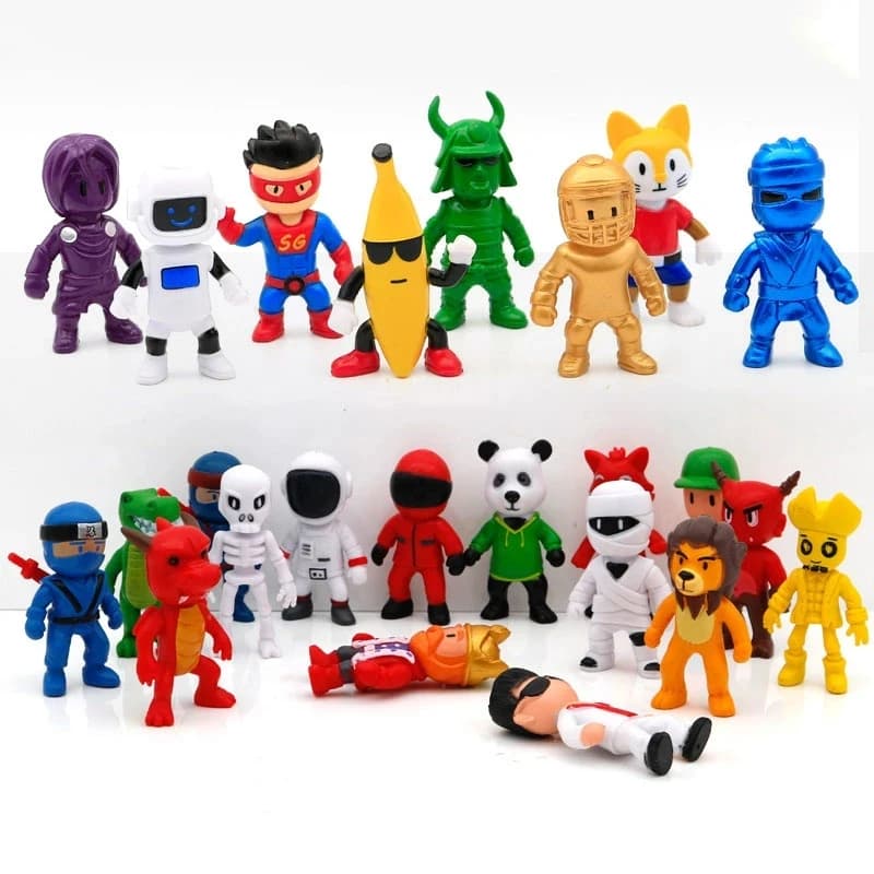 @@Stumbless Guy Kawaii Anime Action Figures 2-24 pezzi PVC Modellini Cartoon Personaggi di Gioco Carte Collezionabili Regali di Compleanno per Bambini