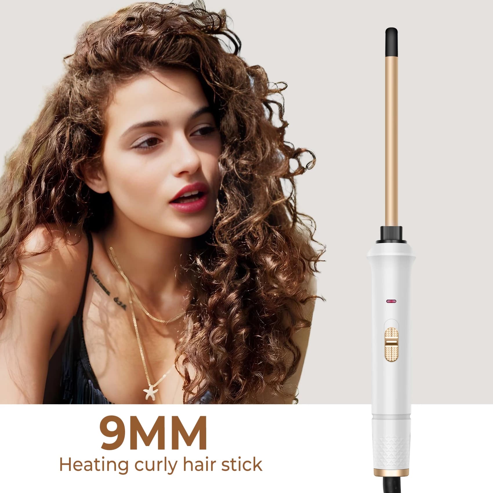 Mini iron curler 9mm bigodino wand professional curly pliers tool for Styling ceramic electric salon iron small crimp