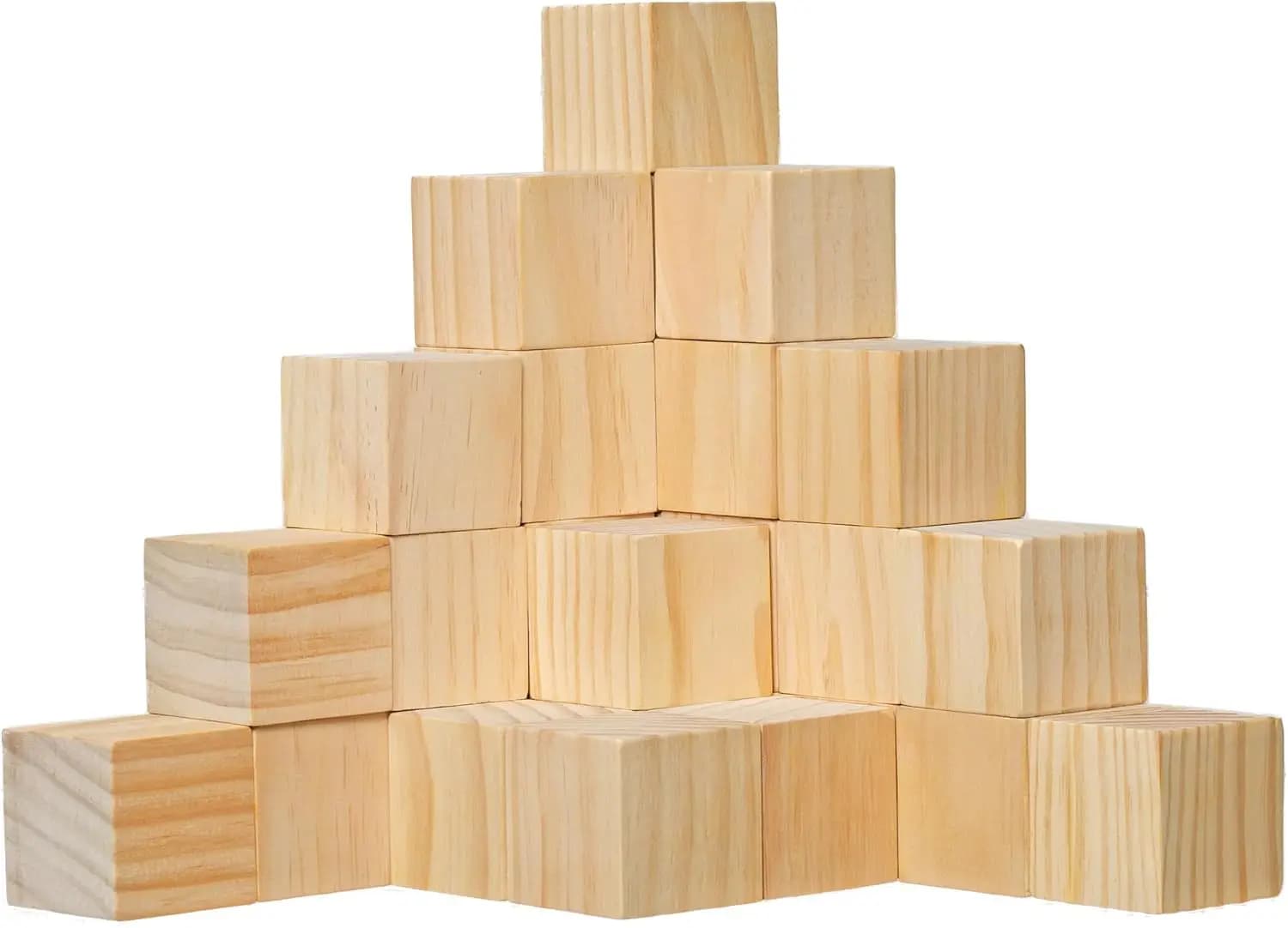 Confezione da 30 Blocchi di Legno Grezzo da 2 Pollici - Cubi di Pino Lisci per Artigianato, Pittura, Progetti Fai-da-Te e Decorazioni per la Casa