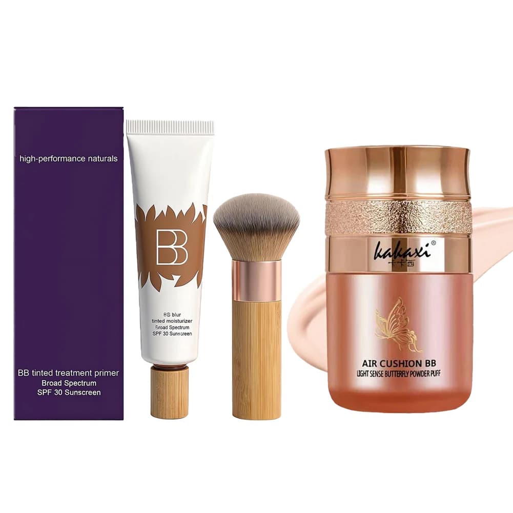 Set of BB cream, moisturizing cream, sunscreen face, BB cream to total cover, tool for women's makeup, maquillaje para mujer