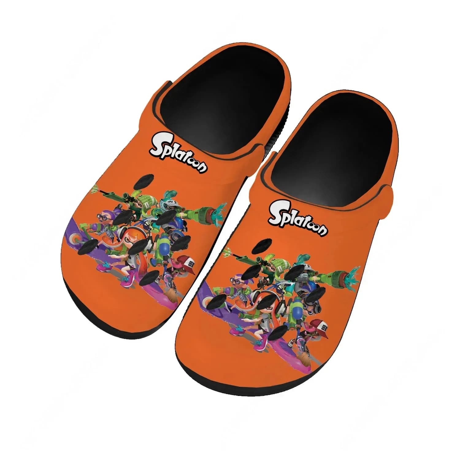 Sandali personalizzati Splatoon da donna e ragazza, alla moda, traspiranti e comodi, per la spiaggia e il giardino, con fori, ispirati ai giochi.