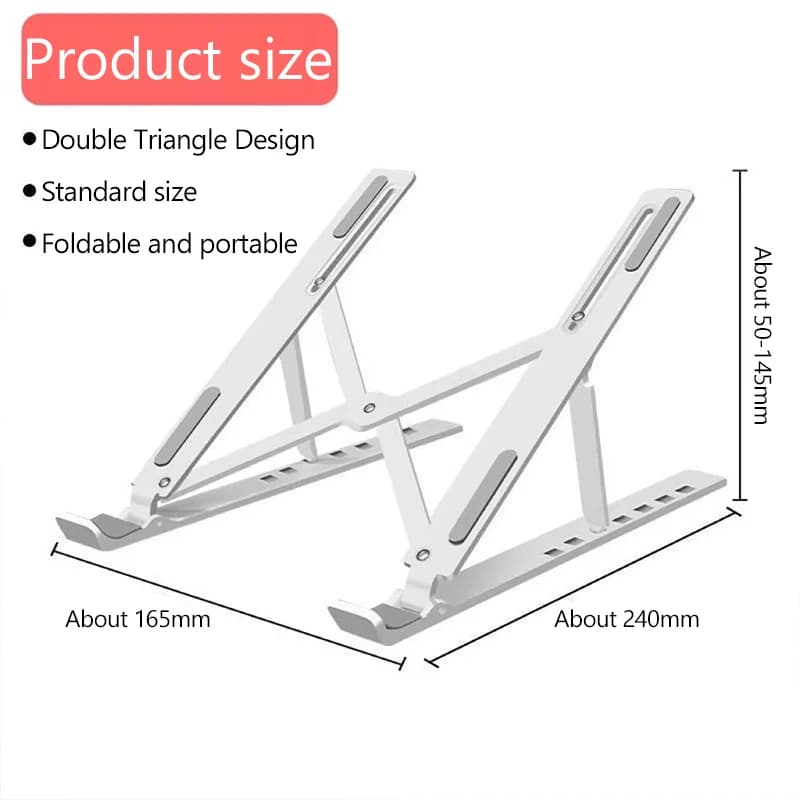 Supporto Pieghevole per Laptop a 8 Posizioni, Base Portatile Regolabile con Raffreddamento per Notebook