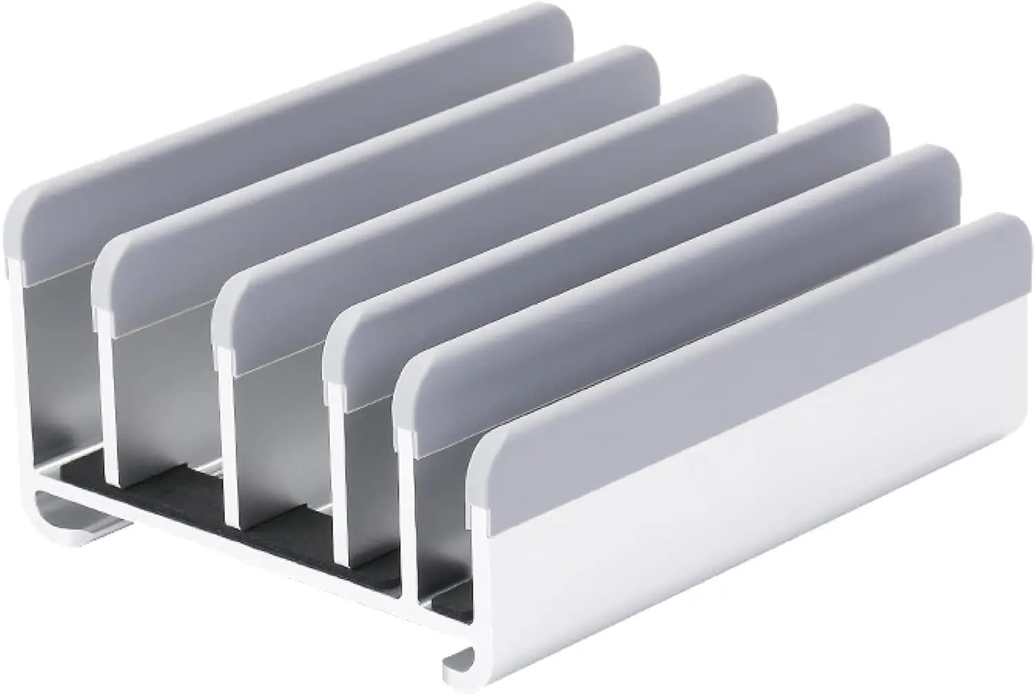Supporto per laptop regolabile per 5 dispositivi, installazione senza attrezzi, design stabile in alluminio salva spazio sulla scrivania