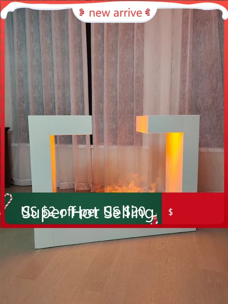 S132 Camino di lusso leggero Mensola moderna semplice Umidificazione Stufa di atomizzazione 3D Simulazione centrale Divisorio di fiamma Curio Cabinet