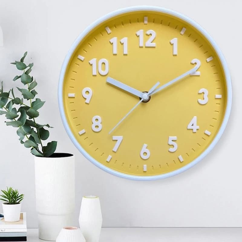 Orologio da parete moderno e semplice da 8 pollici color caramello silenzioso per ornamento orologi