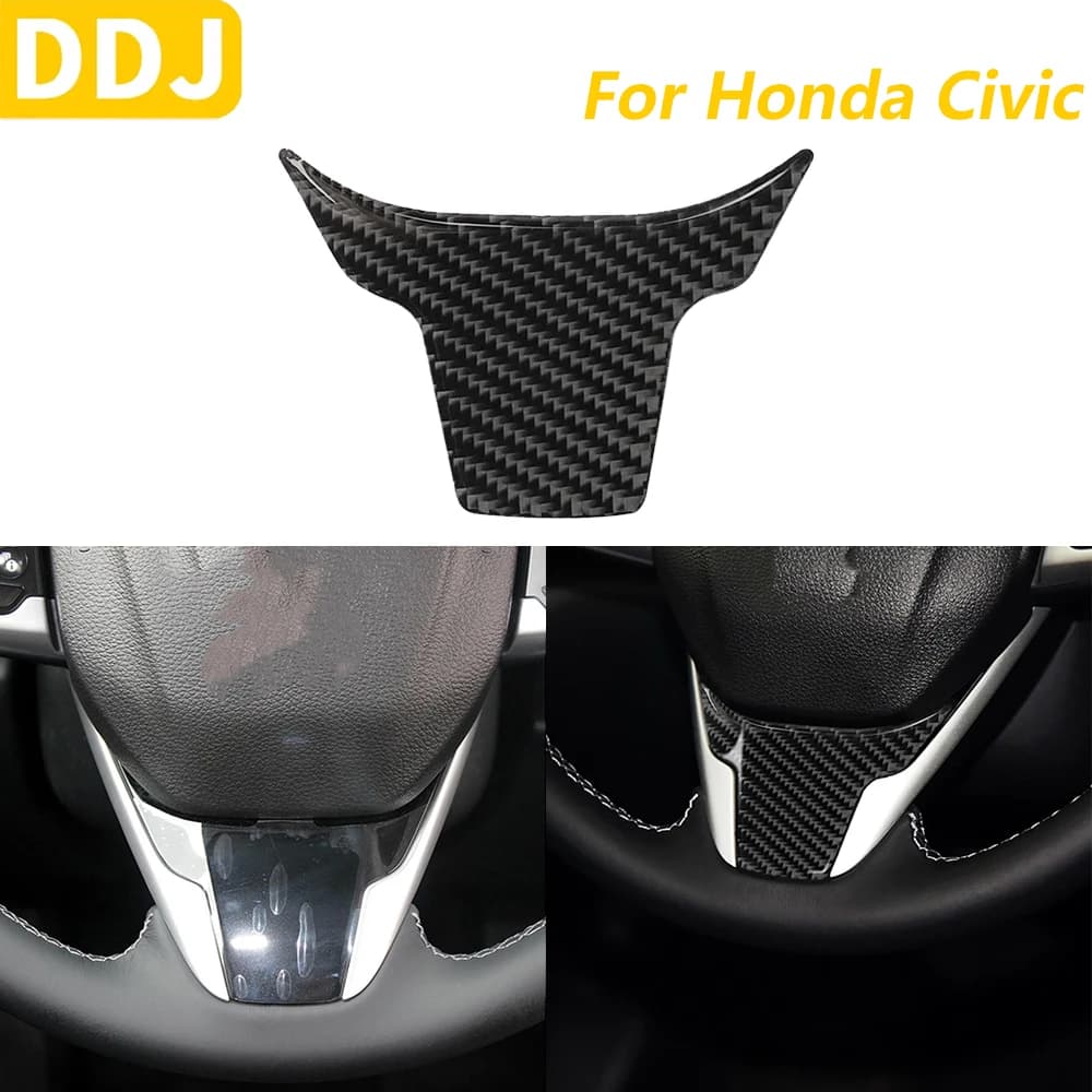 For Honda Civic 10th 2016-2019 Carbon Fiber Wheel Mento Trim Panel Covering Auto Accessories Interior Decoration Wall decal