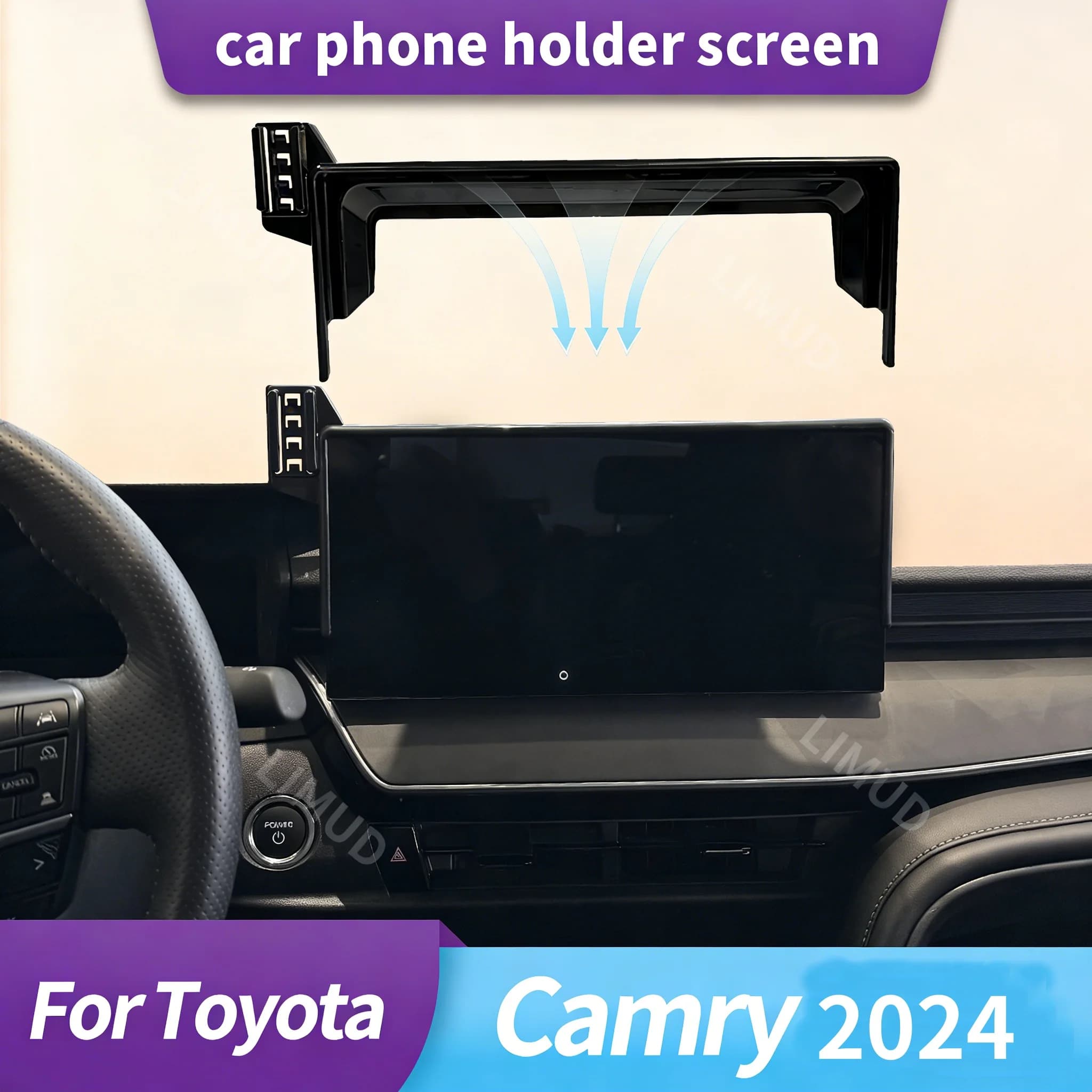 Supporto Universale per Telefono con Base per Schermo Auto, Adatto per Toyota Camry 2024 con Schermo di Navigazione da 12,3 Pollici