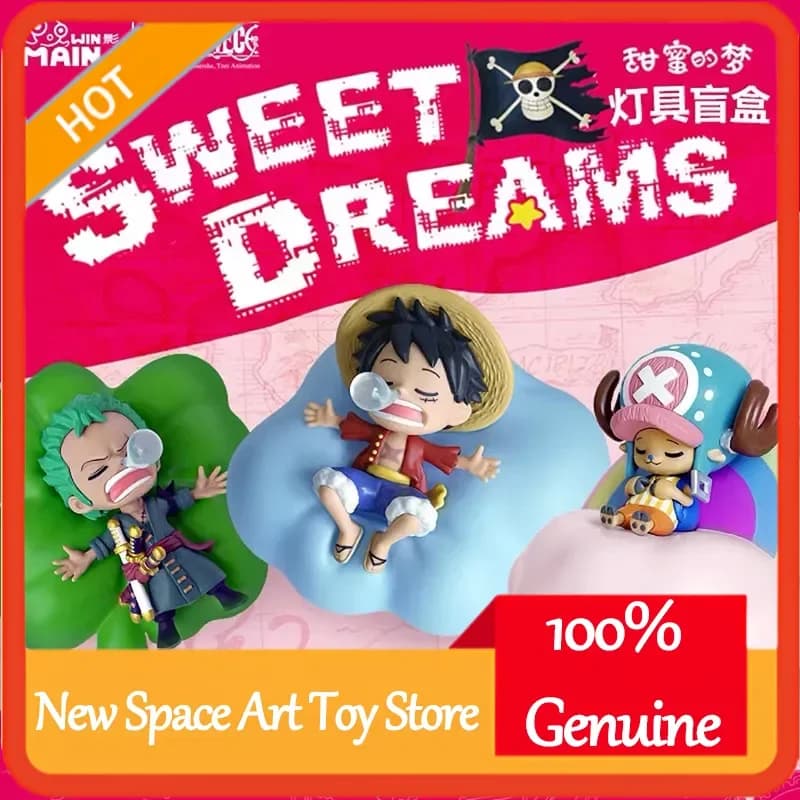 One Piece Sweet Dreams Series Blind Box Luce Notturna con Personaggi di Luffy, Zoro, Chopper - Statuette da Collezione, Decorazione Anime, Regalo