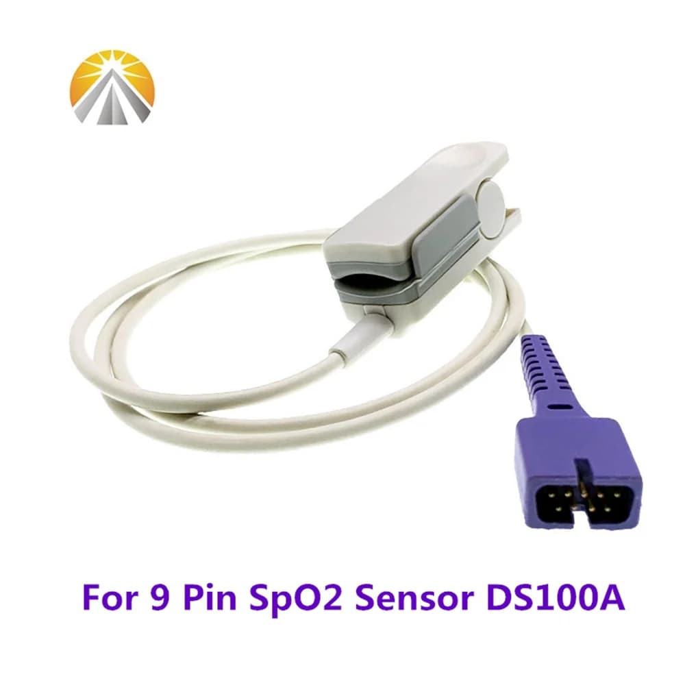 DS100A Sensore SpO2 riutilizzabile a 9 pin da 0,9 metri con Oxi Tech N65 N195 N595 Monitor paziente NE-LL-COR per neonati pediatrici per adulti
