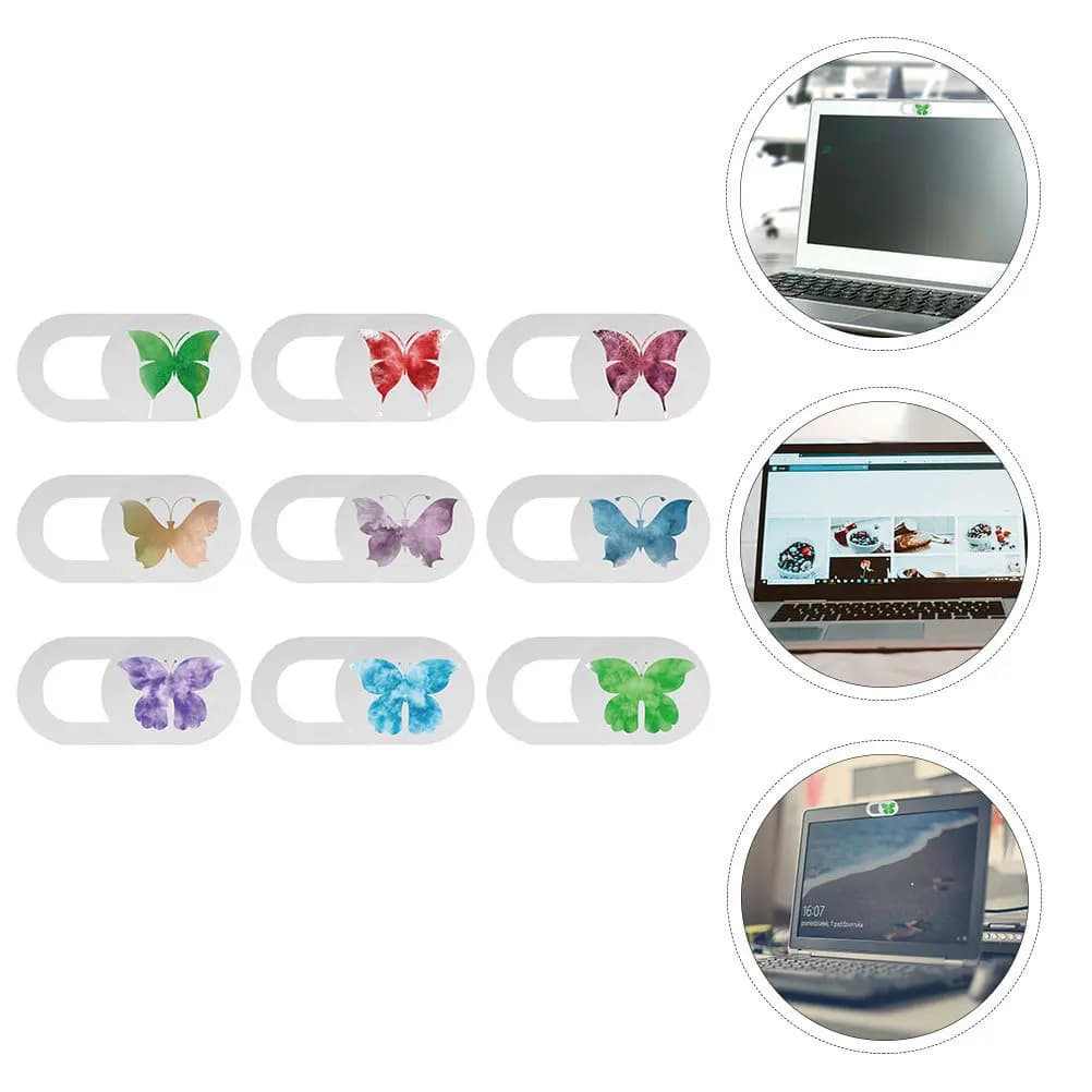 Set di 9 Protezioni per Webcam, Copri Webcam per Laptop e Telefono, in Materiale ABS, Facile da Applicare e Rimuovere Senza Danni