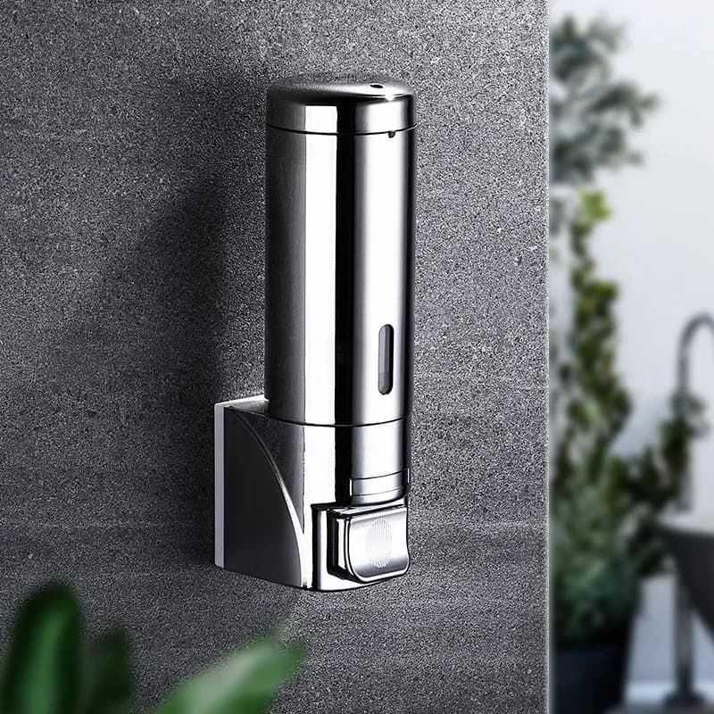 Stainless Steel Soap Dispenser Wall Mounted Kitchen Accessories Bathroom Shampoo Shower Gel Dispenser Container Bottle Bathroom