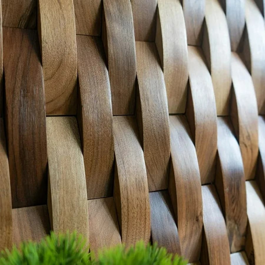 Pannello da parete in mosaico 3D Noce nera Legno massello Leggero Lusso Semplice Diffusore acustico Sfondo Decorazione da parete Adesivi murali