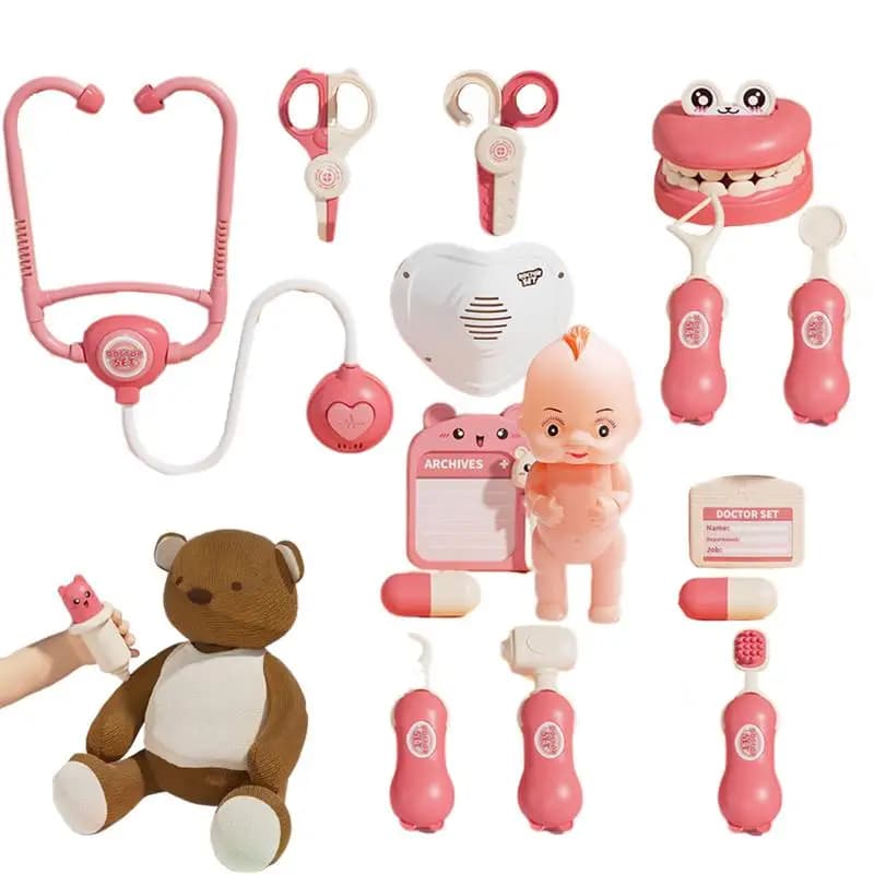 Kit da dottore giocattolo Giocattolo da dottore Fai finta di giocare Kit da dottore con stetoscopio Set da gioco per dentista reale Gioco di ruolo Set da gioco educativo per dottore