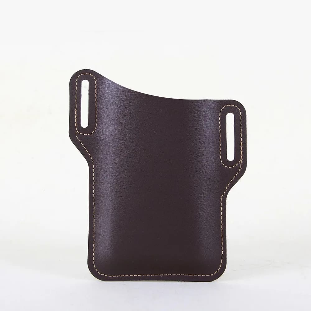 New Leather Mobile Phone Waist Bag Hanging Universal Sports Waist Bag Water-Resistant Multi-Function Phone Belt Bag Running