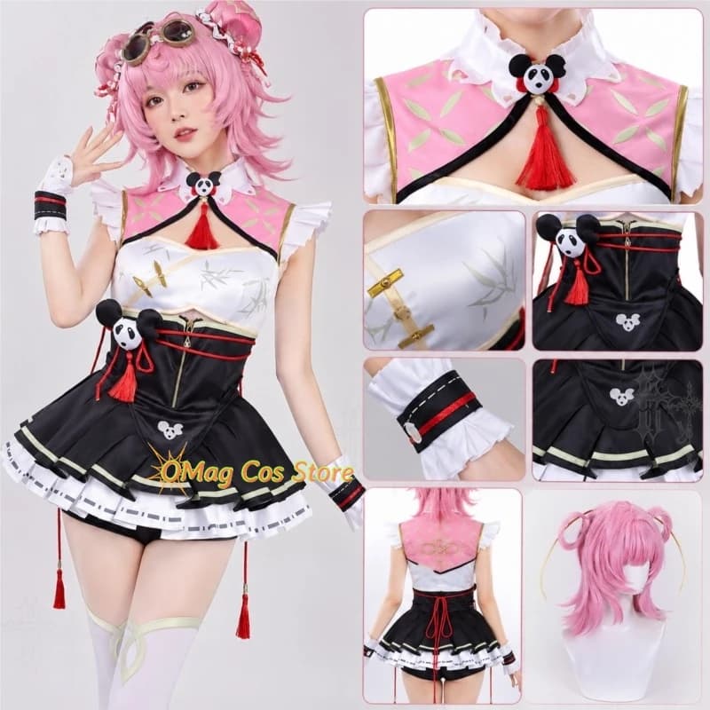 Costume Cosplay Migliorato in Stile Cinese Bamboo Verde Neverness To Everness Chiz, Outfit Anime e Videogiochi per Donna