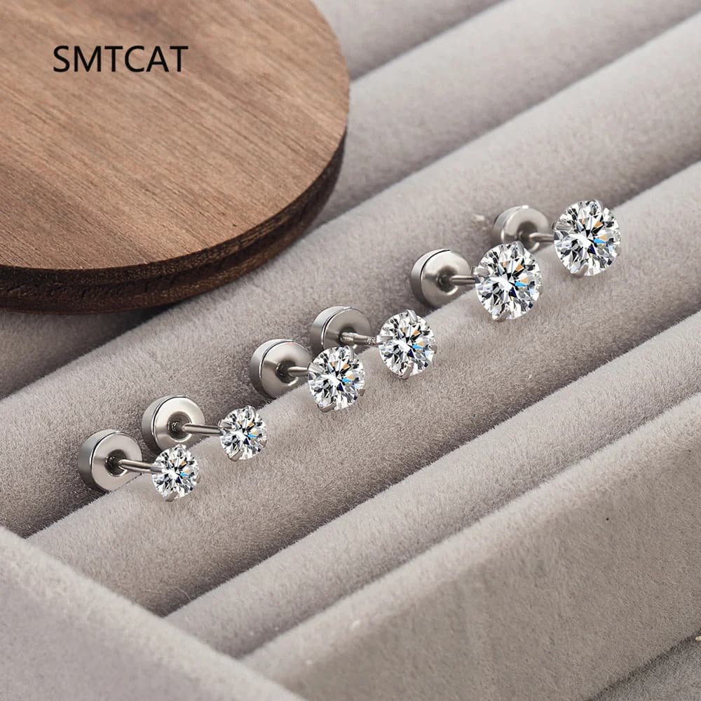 2 Pezzi Piercing Labret Tragus 16G in Argento Chirurgico 925 con Cristallo CZ per Monroe, Helix, Cartilagine, Conch, Medusa, Labbra e Corpo