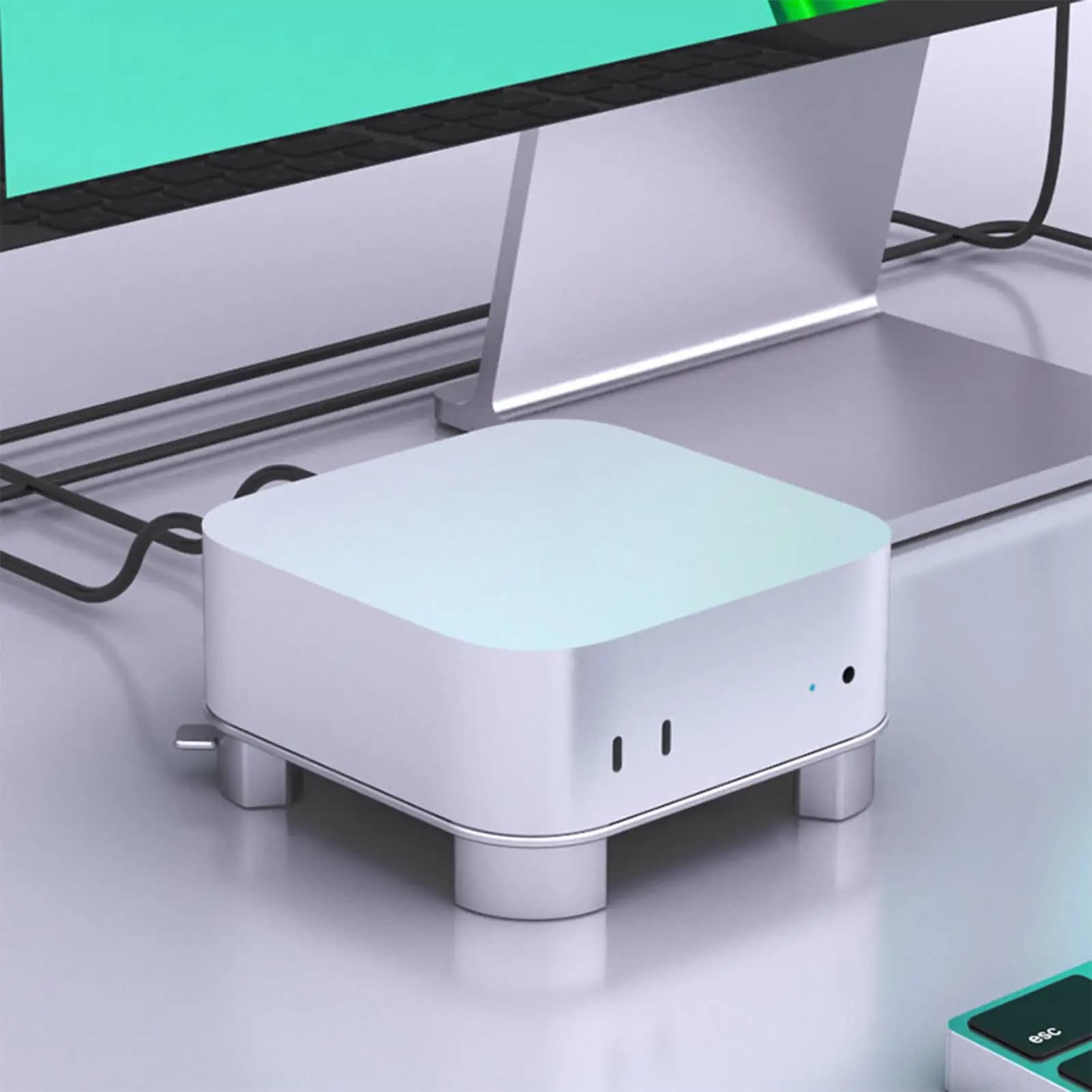 Supporto Regolabile per CPU MAC MINI, Supporto per Computer, Supporto per CPU PC per Adolescenti, Adulti, Donne, Uomini, Dormitori e Appartamenti
