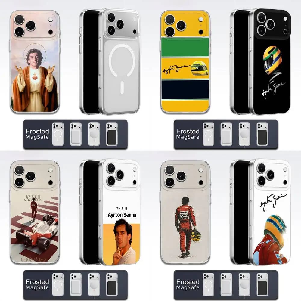 Custodia per telefono A-Ayrton Senna per iPhone 17,16,15,14,13,12,11,Pro,Max,Plus,E,Air,Mini Magsafe Magnetico satinato trasparente