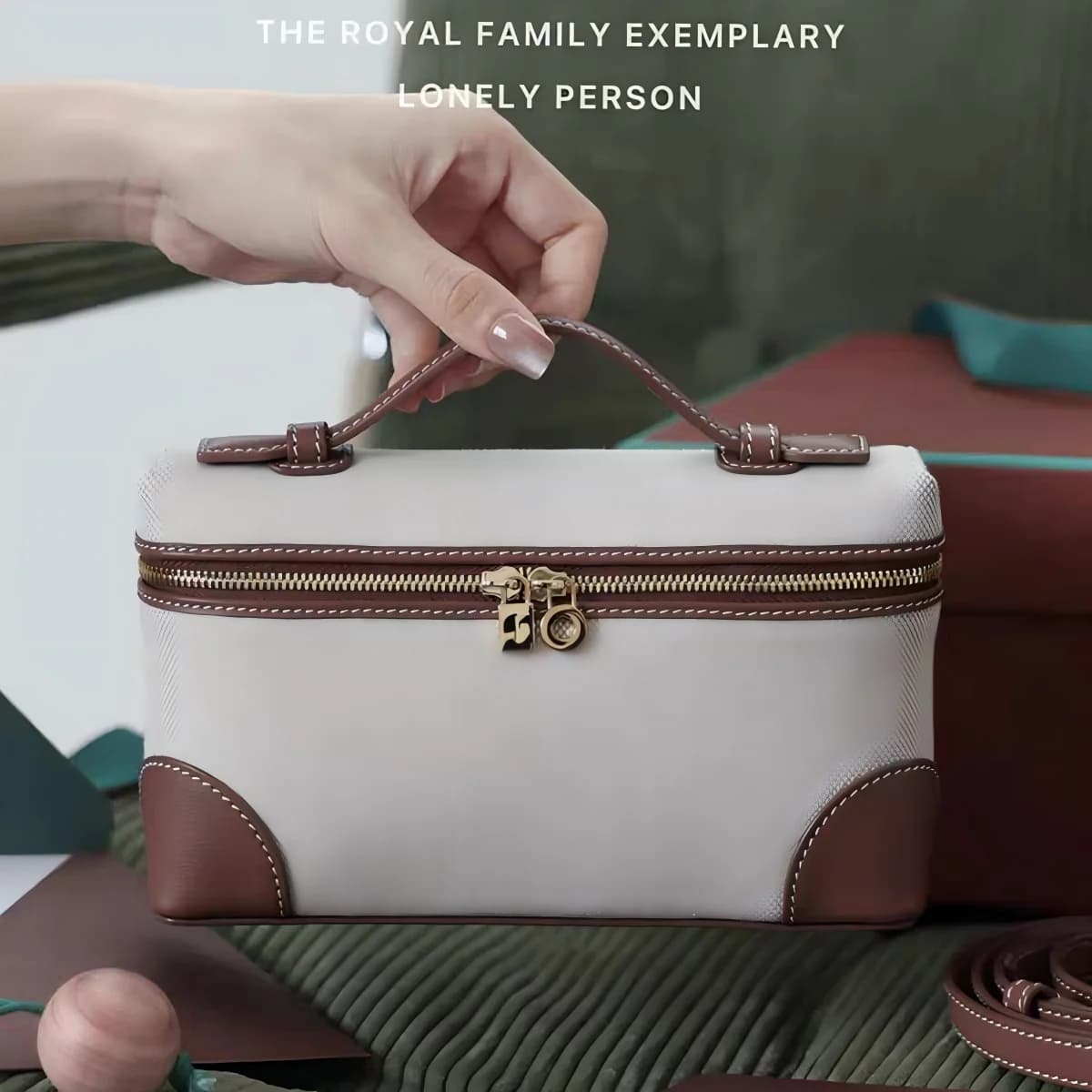 Borsa da donna per il pranzo, beauty case, in pelle patchwork fatta a mano, di lusso, doppio uso, elegante, per pendolarismo, a tracolla o a spalla