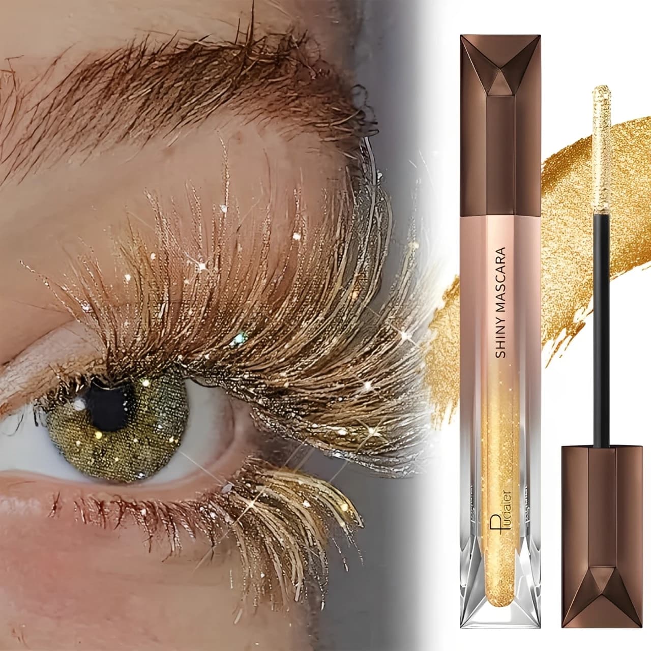 1 piece colored mascara, glittering fine pearl, - Mascara easy to apply, not clinging, volumizing, elongating and curling