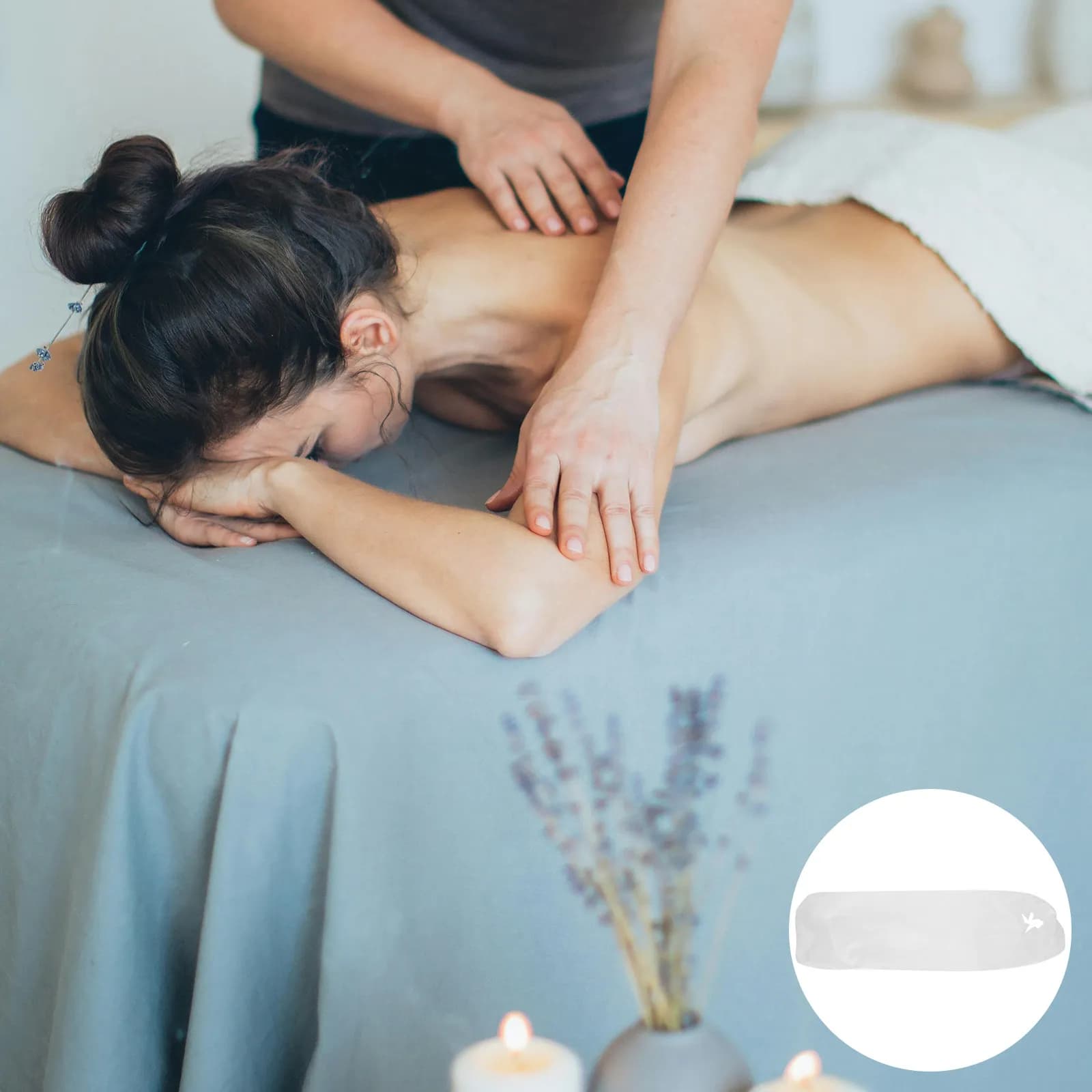 10 Pezzi di Coprilettino Monouso in Tessuto Non Tessuto con Apertura per Protezione del Viso, per Sessioni di Terapia e Saloni