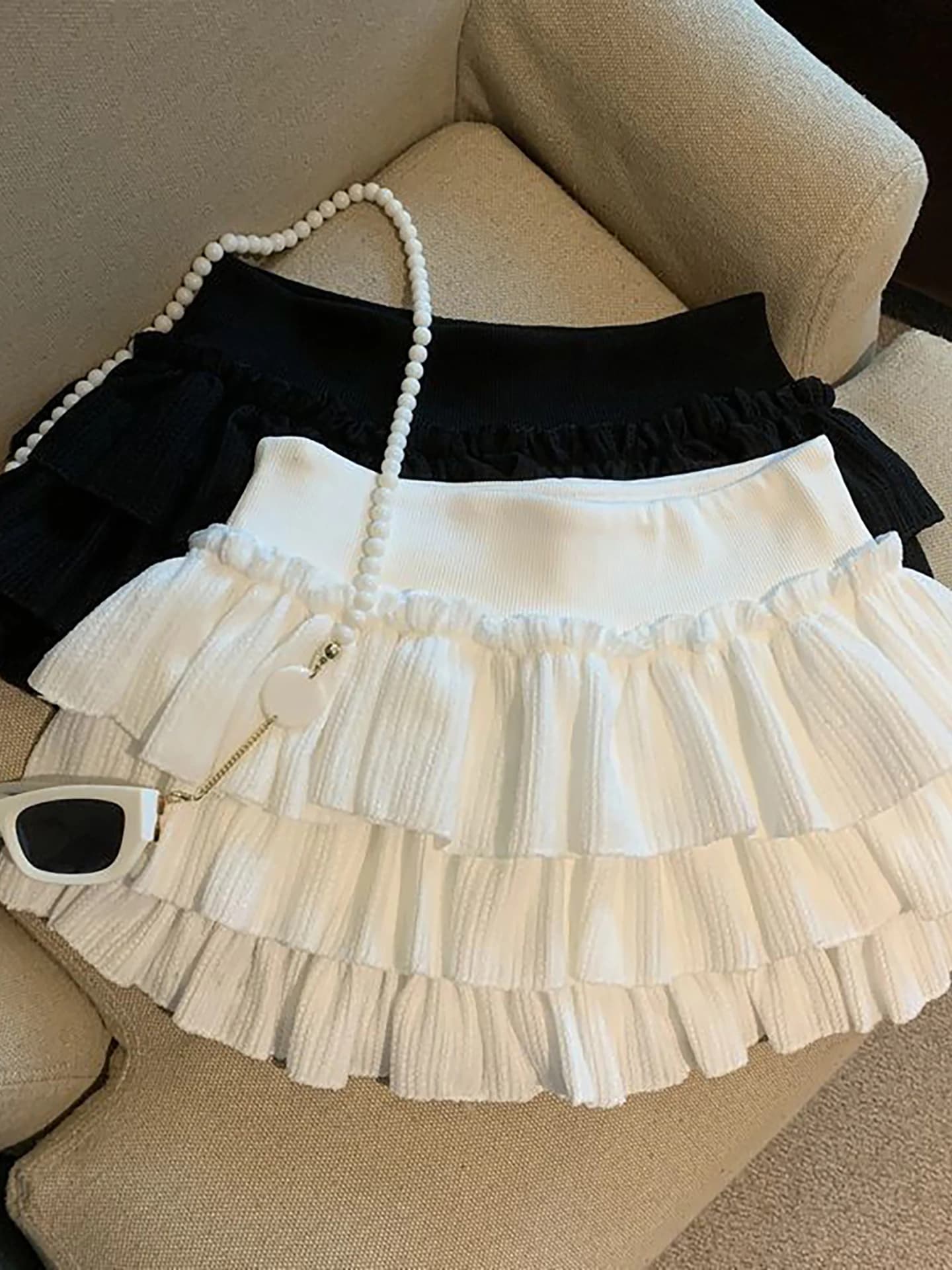 Gonna a trapezio dolce a vita alta da donna Faion College Sle Versatile gonna Ele ort Interno antistatico