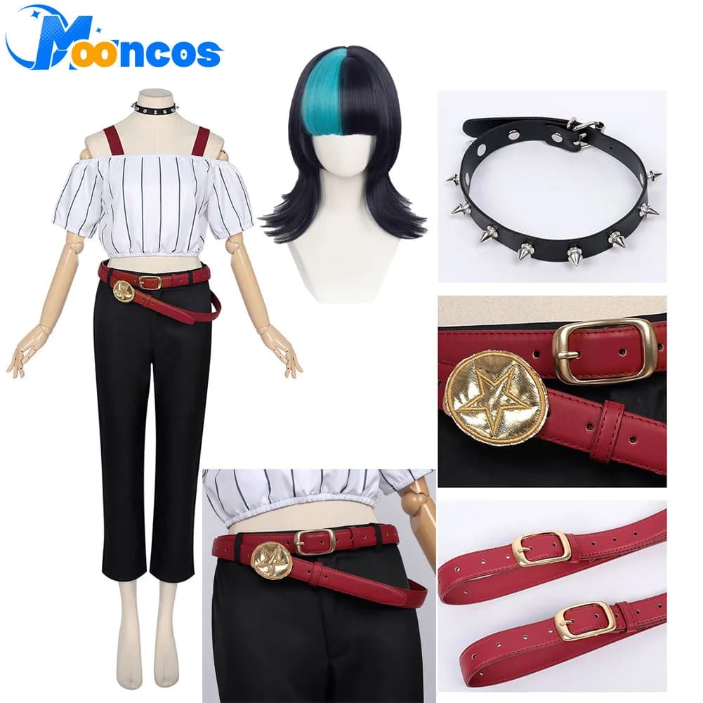 Kirara Hoshi Cosplay Costume for Women, with Collection, Belt and Wig, Adult Anime Clothing, Halloween Outfit and Mask Party