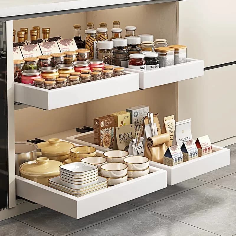 Heavy-Duty No-Drill Magic Tray Slide-Out Organizer for Cabinets/Sinks Easy Install Space Saver Ideal for Tiny Homes