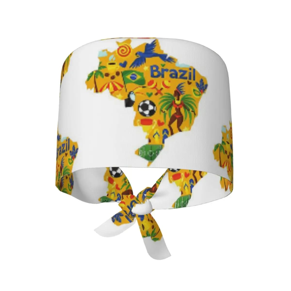 Cappello da lavoro chirurgico con mappa astratta del Brasile, berretto chirurgico da lavoro, berretto da allattamento regolabile unisex per dentista
