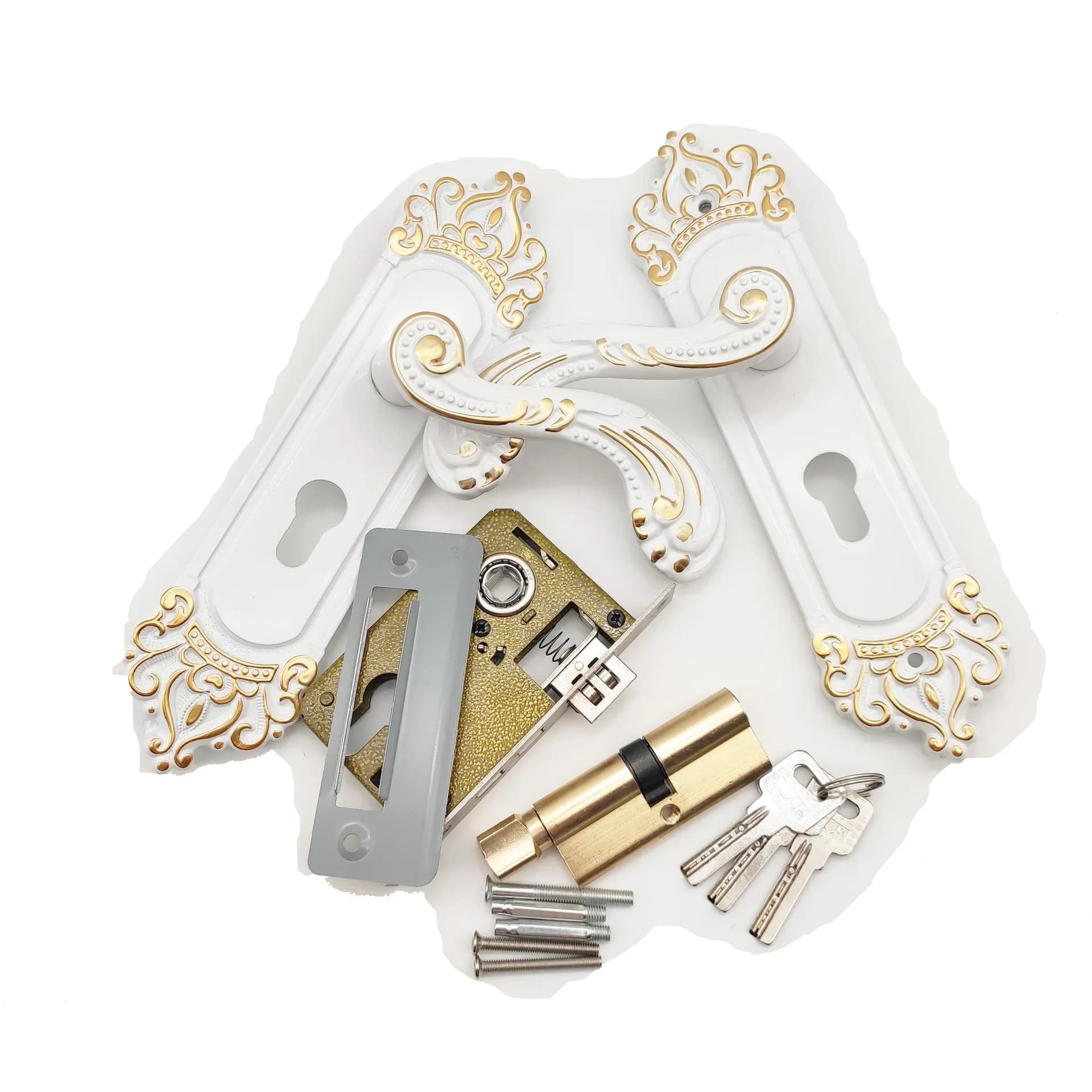 Serratura Vintage con Maniglia per Porte in Legno, Chiusura Silenziosa per Sicurezza Domestica, Set di Ferramenta per Porte Interne