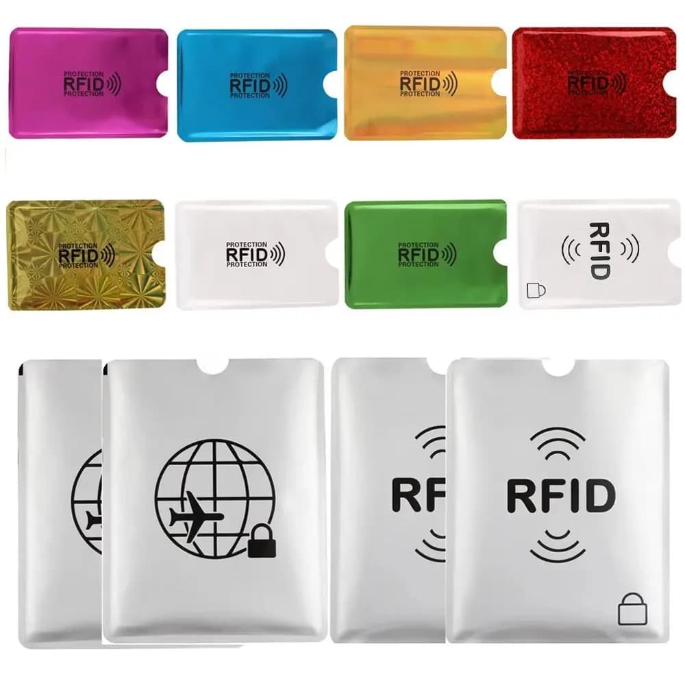 5 pezzi porta carte RFID in alluminio Smart Reader Lock Safety Passport Protector Sleeves custodia protettiva antifurto