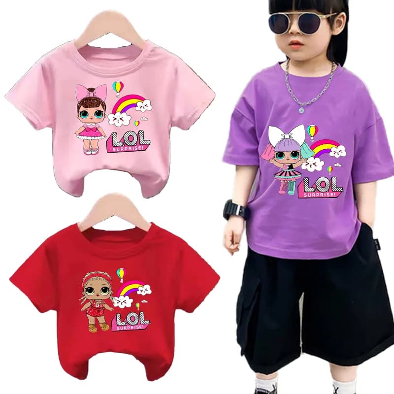 L.O.L. Children T-shirt Clothes Short Sleeve T Shirts Cartoon Figures Toddler T-Shirts Anime Summer Kids Tees Boutique Tops