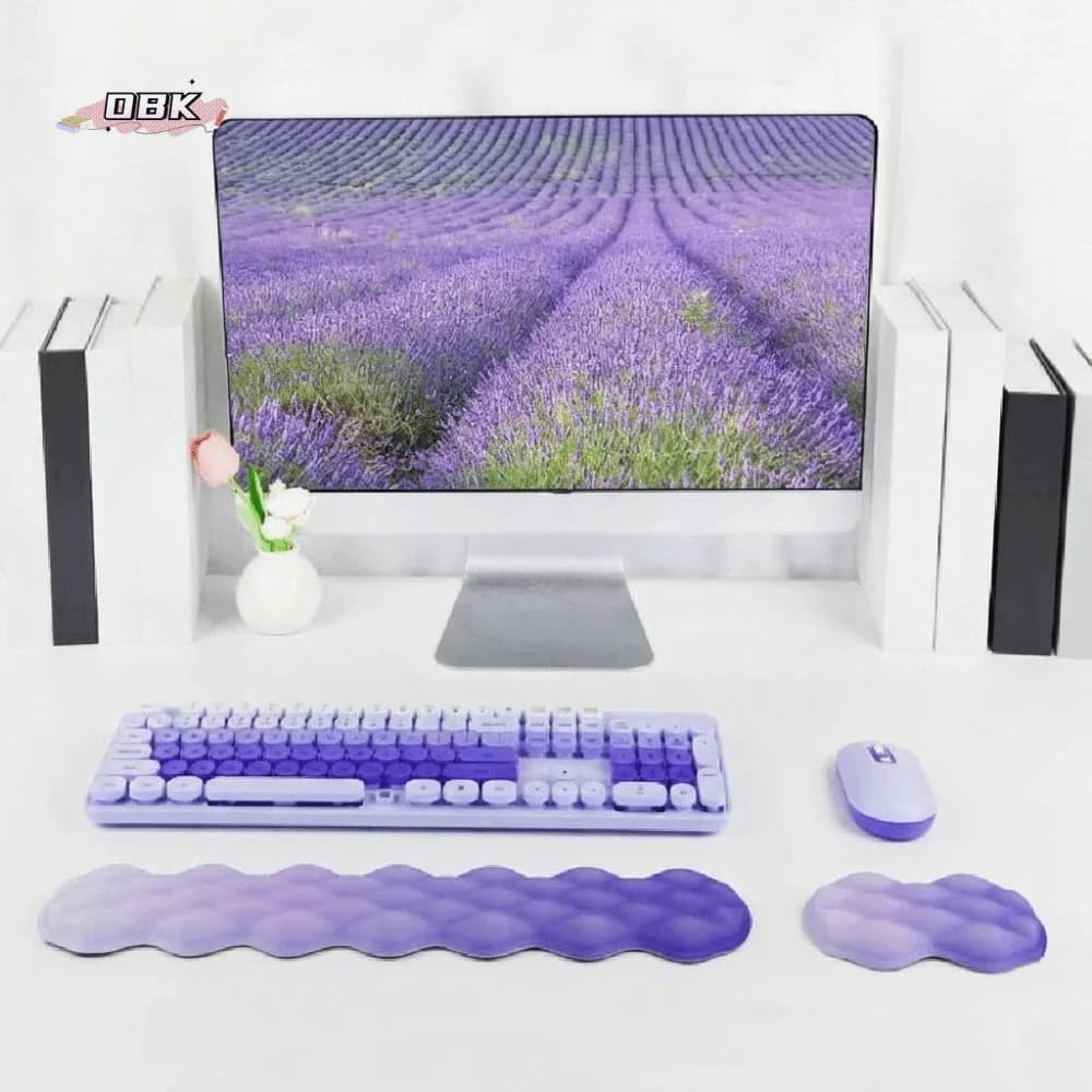 Tappetino Ergonomico per Mouse con Supporto per Polso, Cuscino Antiscivolo per Tastiera a Lento Ritorno, Tappetino Morbido Creativo per il Palmo, Accessori per Computer