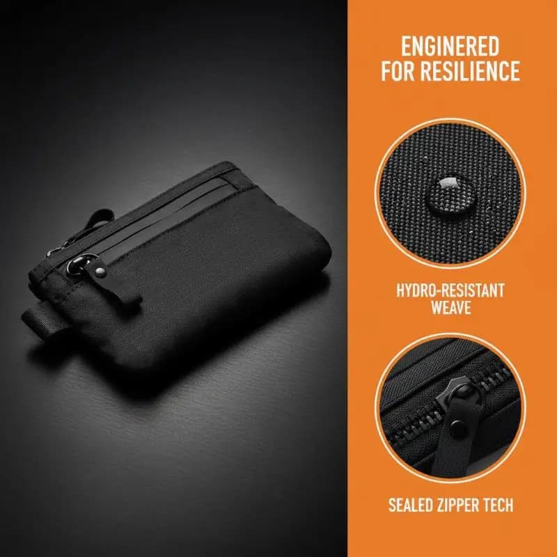 Tactical Waterproof Small Coin Purse RFID Blocking Credit Card Holder Slim EDC Wallet for Men Outdoor Survival