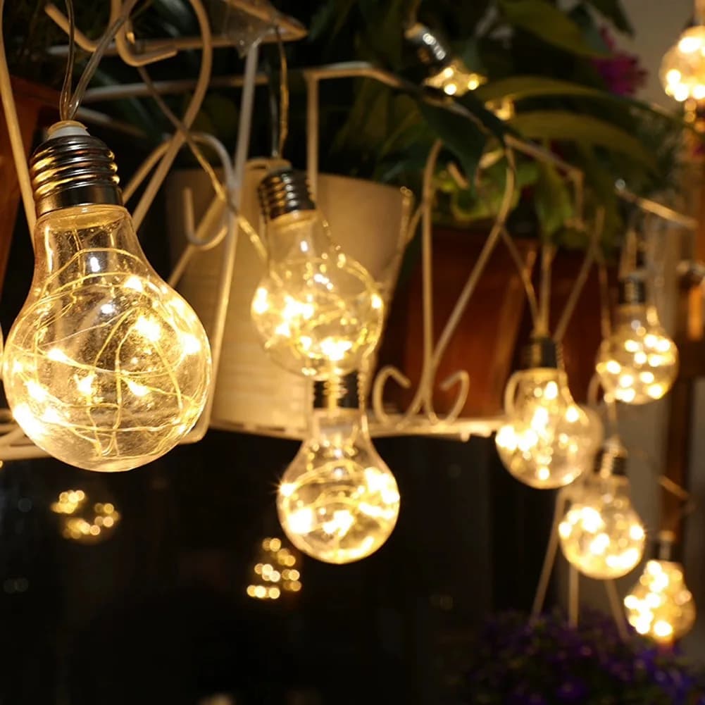 4M 10 lampadine LED lucine lampadina batteria alimentazione ghirlanda lampadina stringa di luce Natale festa di nozze camera da letto soggiorno arredamento del giardino