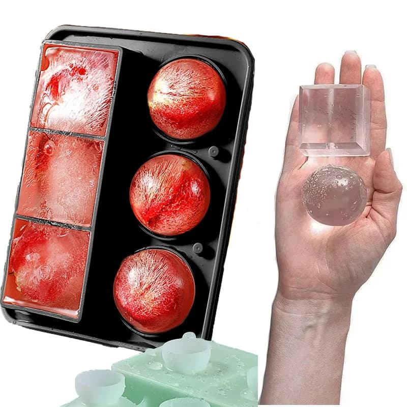 6 griglie stampo per cubetti di ghiaccio in silicone 2 tipi di blocchi di ghiaccio creatore per whisky fai da te cocktail bevande vino bar di casa accessori da cucina