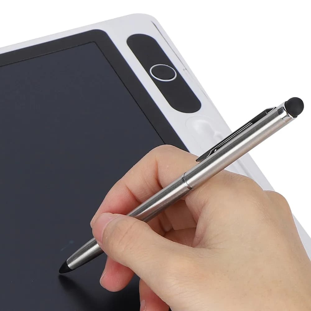 Black LCD Writing Tablet Small Light-Powered Drawing Board with Leather Sleeve Lightweight Graphic Tablet Office Note Taking