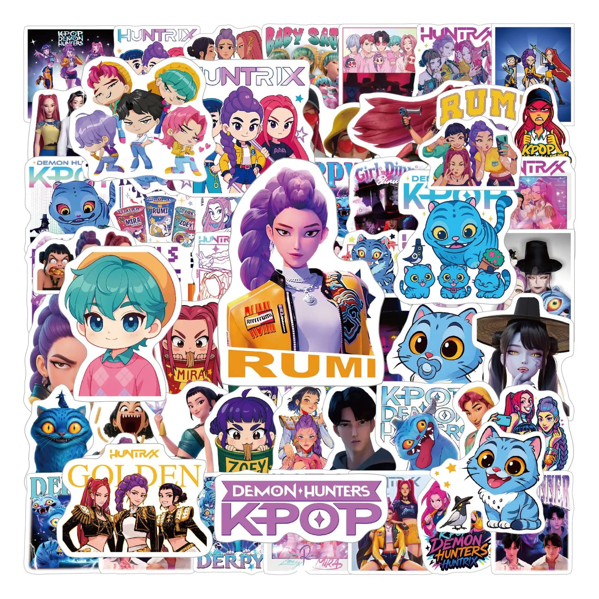 Hot 100PCS Kpop Girl Group Stickers Set Glossy Waterproof Cartoon Decals DIY for Phone Case Luggage Laptop Skateboard Decor