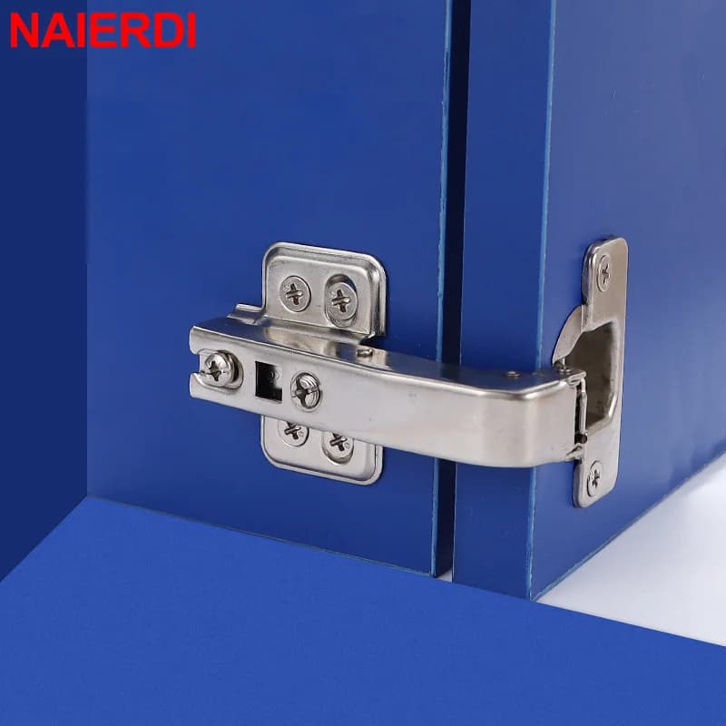 NAIERDI 2 Pack Cerniere per armadi con chiusura morbida da 90 gradi Cerniere per porte idrauliche da 35 mm Cerniera per mobili per armadio piegato